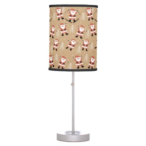 Festive Christmas Santa Snowy Celebration Table Lamp