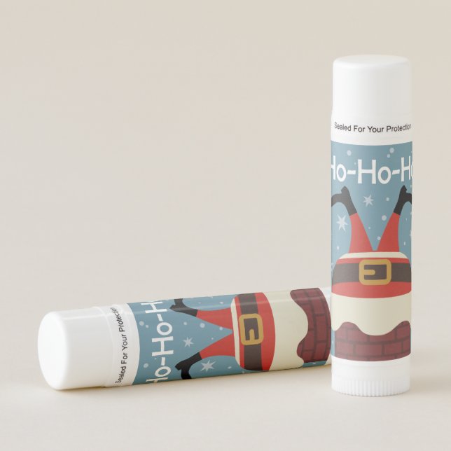 Festive Christmas Santa Stuck in Chimney  Lip Balm (Front)