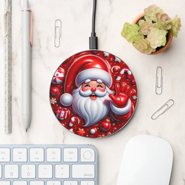 Festive Christmas Santa  Wireless Charger (Desk)