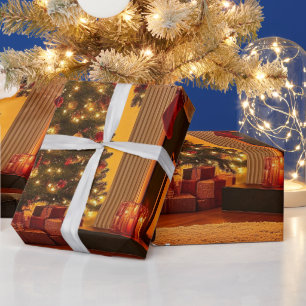 Festive Christmas Scene Gifts Wrapping Paper