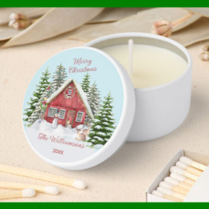 Festive Christmas Scene Snow Gifts  Mini Candle Favors