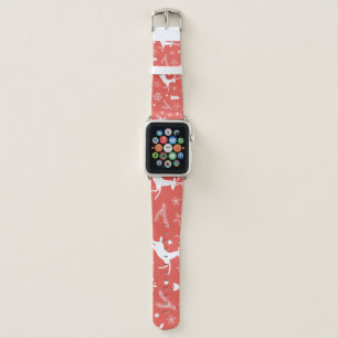 Festive Christmas Seamless Pattern Apple Watch Band