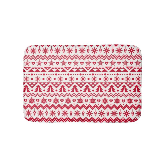 Festive Christmas seamless pattern. Bath Mat (Front)