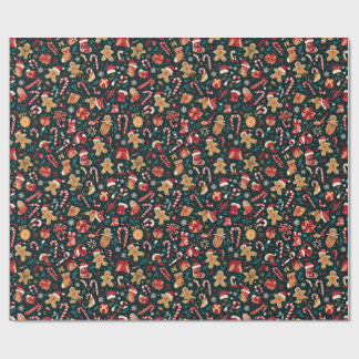 Festive Christmas Seamless Pattern – Candy Canes, Wrapping Paper