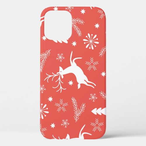 Festive Christmas Seamless Pattern iPhone 12 Case