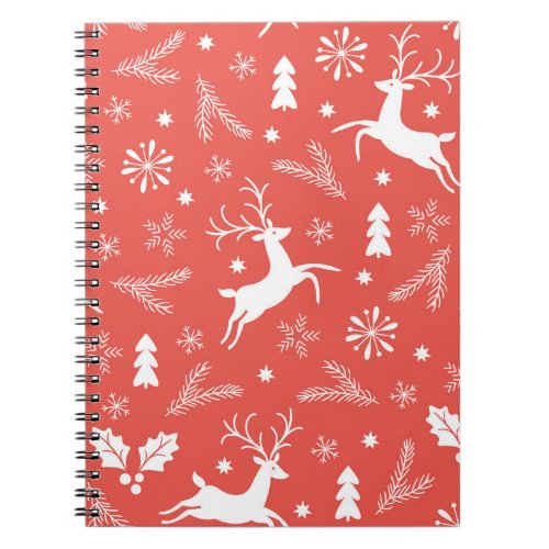 Festive Christmas Seamless Pattern Notebook
