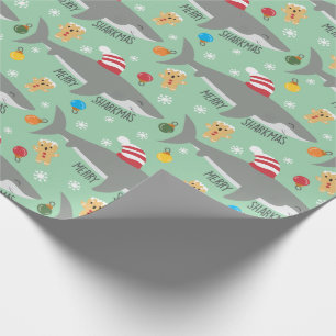 Festive Christmas Shark Wrapping Paper