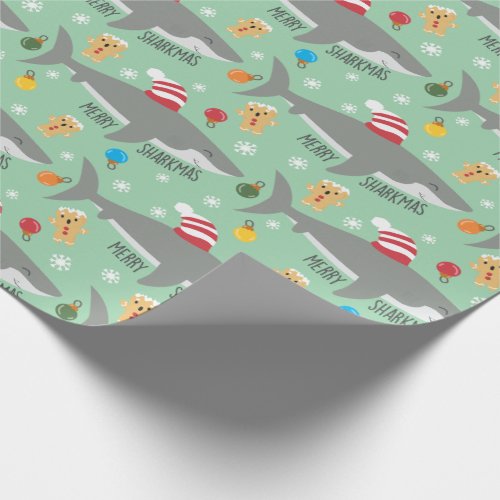 Festive Christmas Shark Wrapping Paper