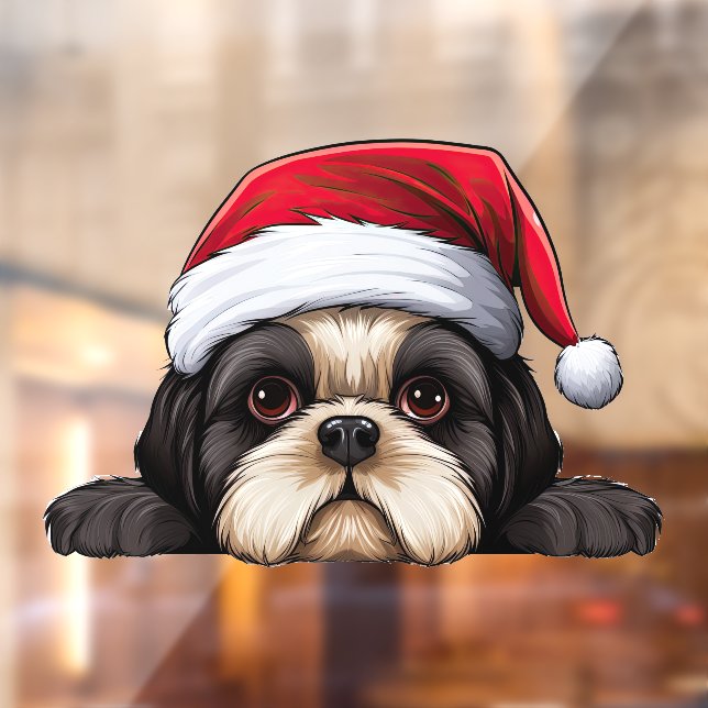 Festive Christmas Shih Tzu Window Cling (Sheet 2)