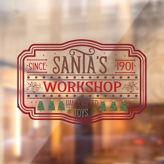 Festive Christmas shop Santa's workshop Window Cling (Sheet 2)