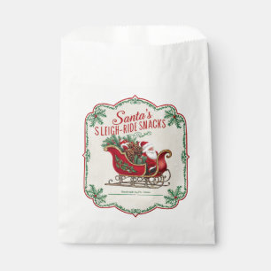 Festive Christmas sleigh ride snacks Favor Bag