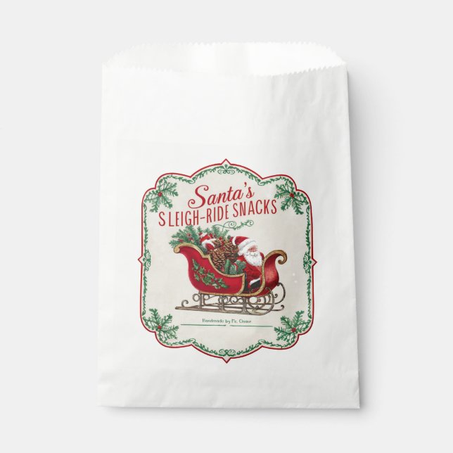 Festive Christmas sleigh ride snacks  Favor Bag (Front)