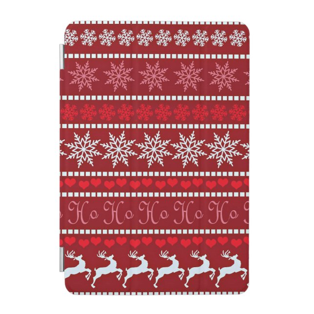 Festive Christmas Snowflake Pattern iPad Mini Cover (Front)