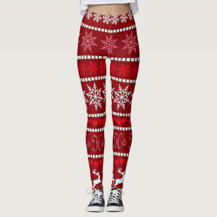Festive Christmas Snowflake Pattern Leggings