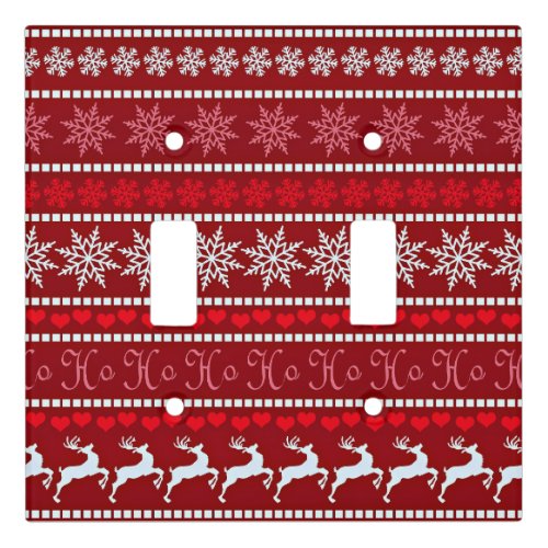 Festive Christmas Snowflake Pattern Light Switch Cover