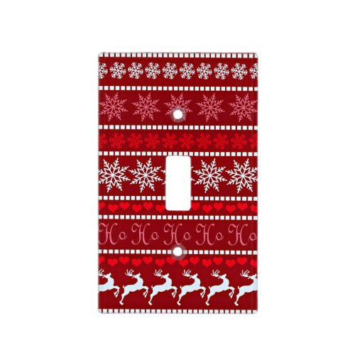 Festive Christmas Snowflake Pattern Light Switch Cover