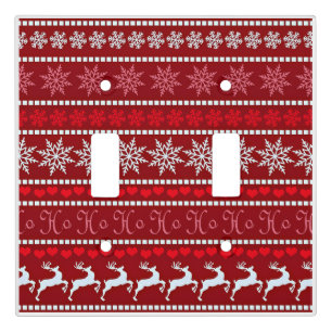Festive Christmas Snowflake Pattern Light Switch Cover