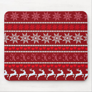 Festive Christmas Snowflake Pattern Mouse Pad