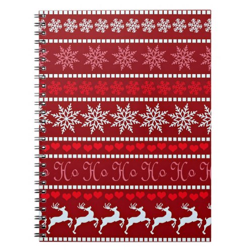 Festive Christmas Snowflake Pattern Notebook