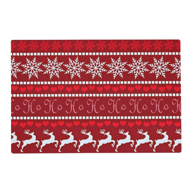 Festive Christmas Snowflake Pattern Placemat (Front)