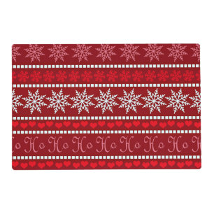 Festive Christmas Snowflake Pattern Placemat