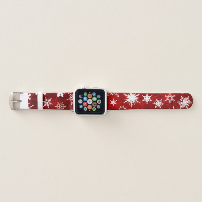 Festive Christmas snowflakes Apple Watch Band (Front)