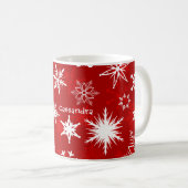 Festive Christmas snowflakes Coffee Mug (Front Right)