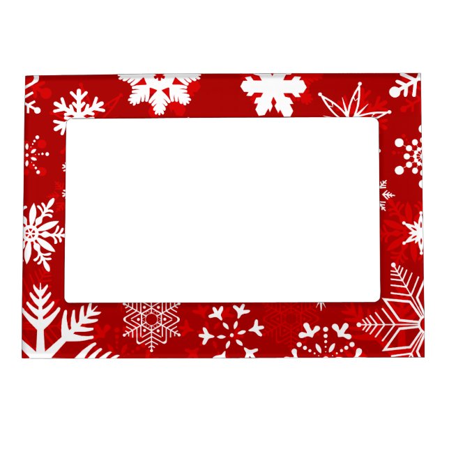Festive Christmas snowflakes Magnetic Frame (Front)