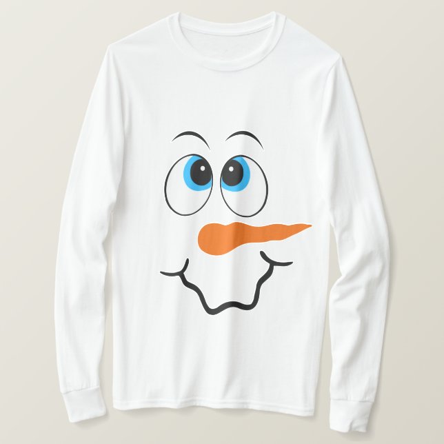 Festive Christmas snowman face mens t-shirt (Design Front)