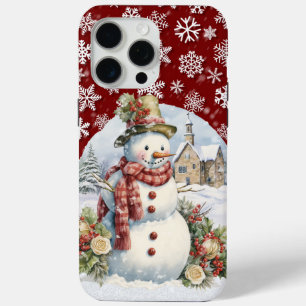 Festive Christmas snowman Holiday iPhone 15 Pro Max Case