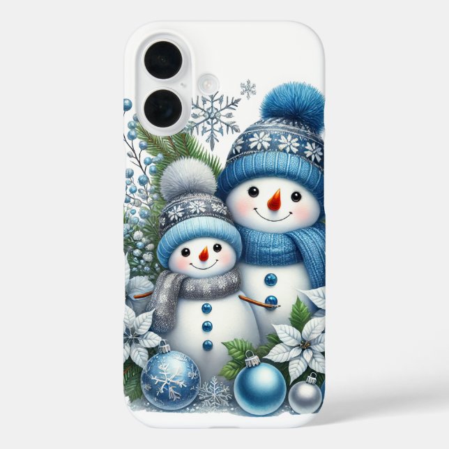 Festive Christmas snowman Holiday Case-Mate iPhone Case (Back)