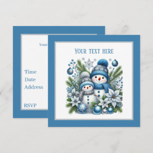 Festive Christmas snowman Holiday party  Invitation
