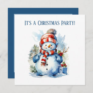 Festive Christmas snowman Holiday party  Invitation