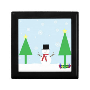 Festive Christmas Snowman Keepsake Box