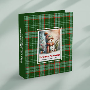 Festive Christmas snowman kids photo book editable 3 Ring Binder