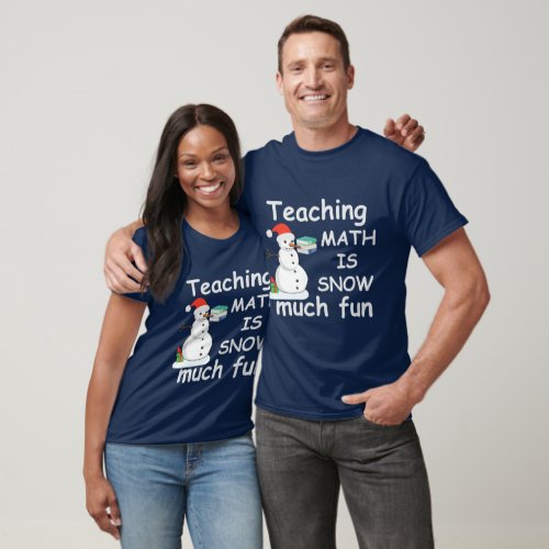 festive Christmas snowman math Teacher T_Shirt
