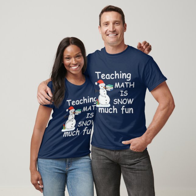 festive Christmas snowman math Teacher T-Shirt (Unisex)