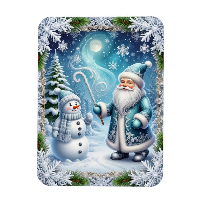 Festive Christmas Snowy Scene Magnet (Vertical)