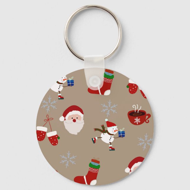 Festive Christmas Socks Keychain (Front)