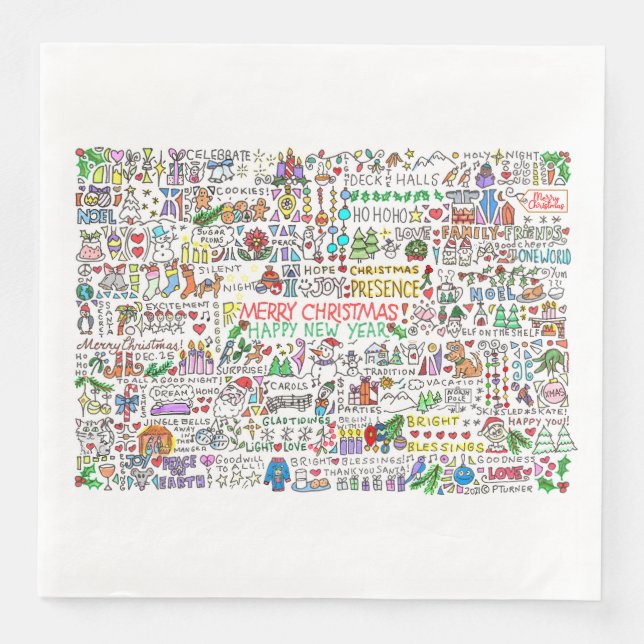 Festive Christmas Spirit Napkins (Front)