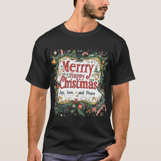 Festive Christmas Sticker Design - Joy, Love, and T-Shirt
