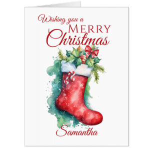 Festive Christmas Stocking Oversized Card