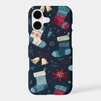 Festive Christmas Stocking Pattern iPhone 17 Case