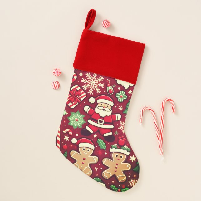 Festive Christmas Stocking with Classic Holiday (Front)