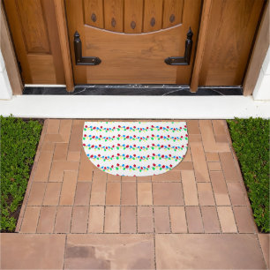 Festive Christmas String Lights Doormat