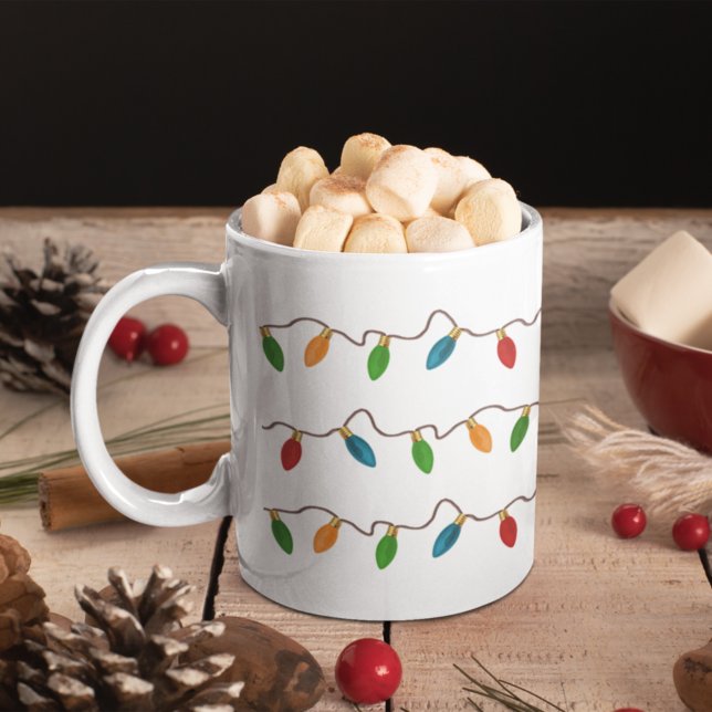 Festive Christmas String Lights Holiday Coffee Mug (Creator Uploaded)