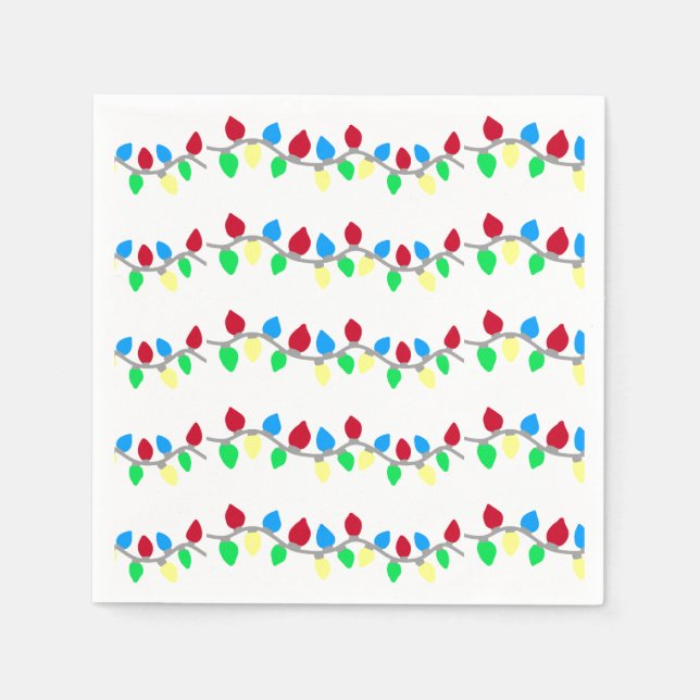 Festive Christmas String Lights Napkins (Front)