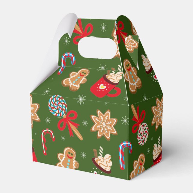festive Christmas sweet treats tiled  Favor Boxes (Front Side)