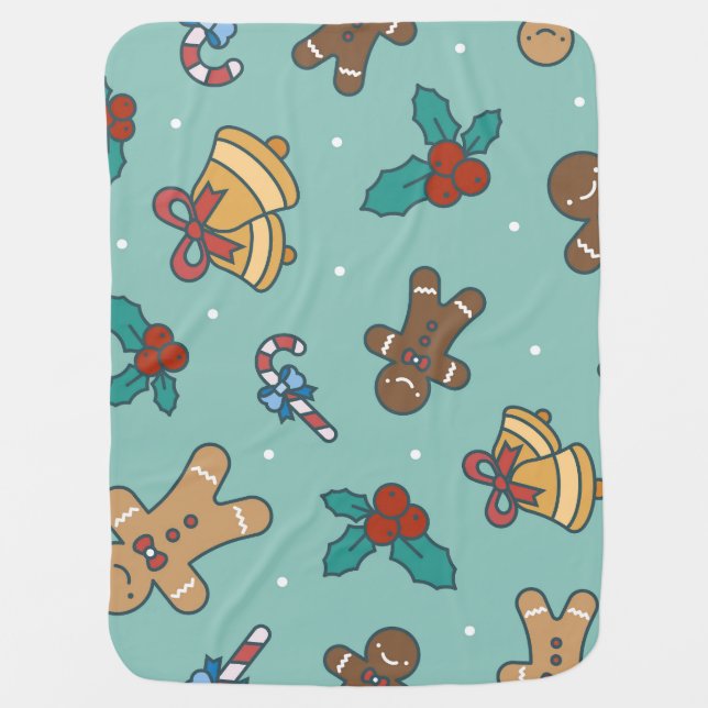 Festive Christmas Sweets Design Baby Blanket (Front)