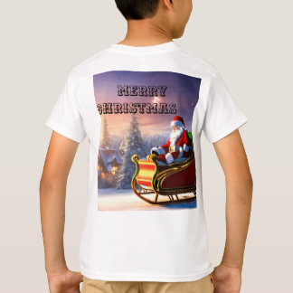 Festive Christmas T-Shirt with Santa Photos 